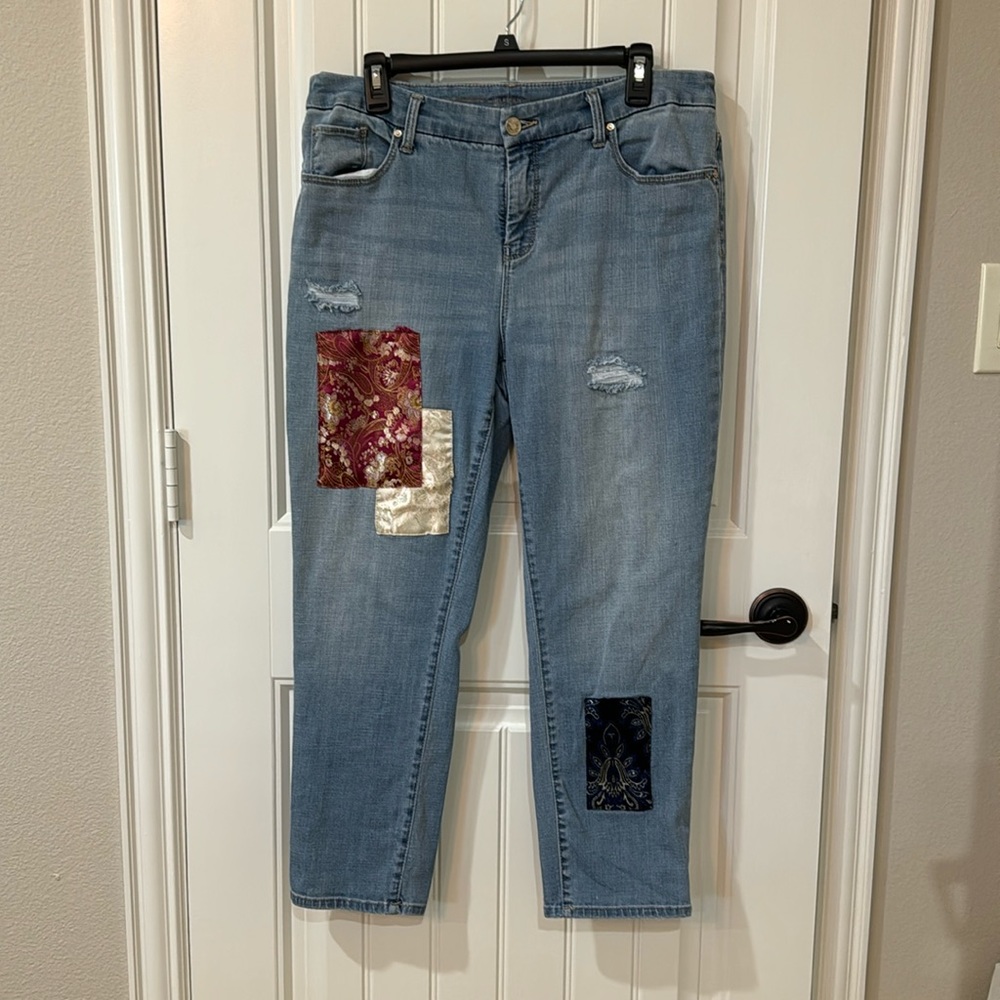 Chicos Petite girlfriend jeans, chicos size 2.